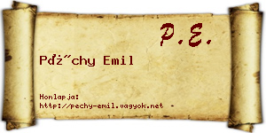 Péchy Emil névjegykártya